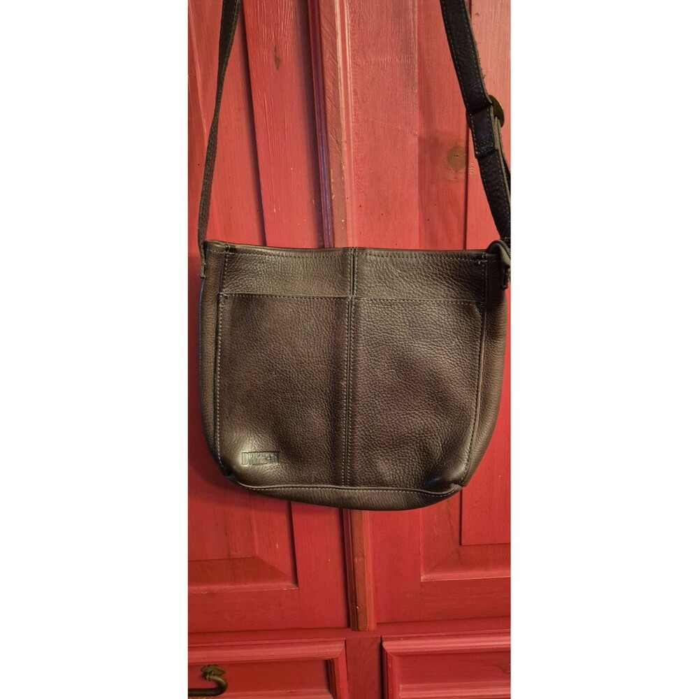 DULUTH Dark Brown Thick Supple Leather Crossbody Purse Bag Excellent Condition